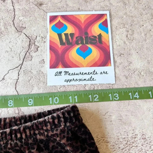 Jumping Joy Womens Leopard Velvet Velour Vintage Pull On Pant Leggings Sz S 90s - Picture 8 of 11